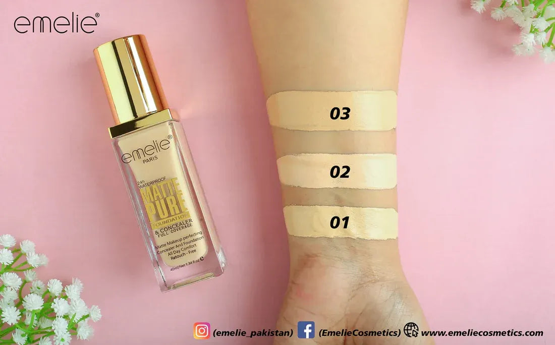 Emelie pearl 24hour matte makeup foundation
