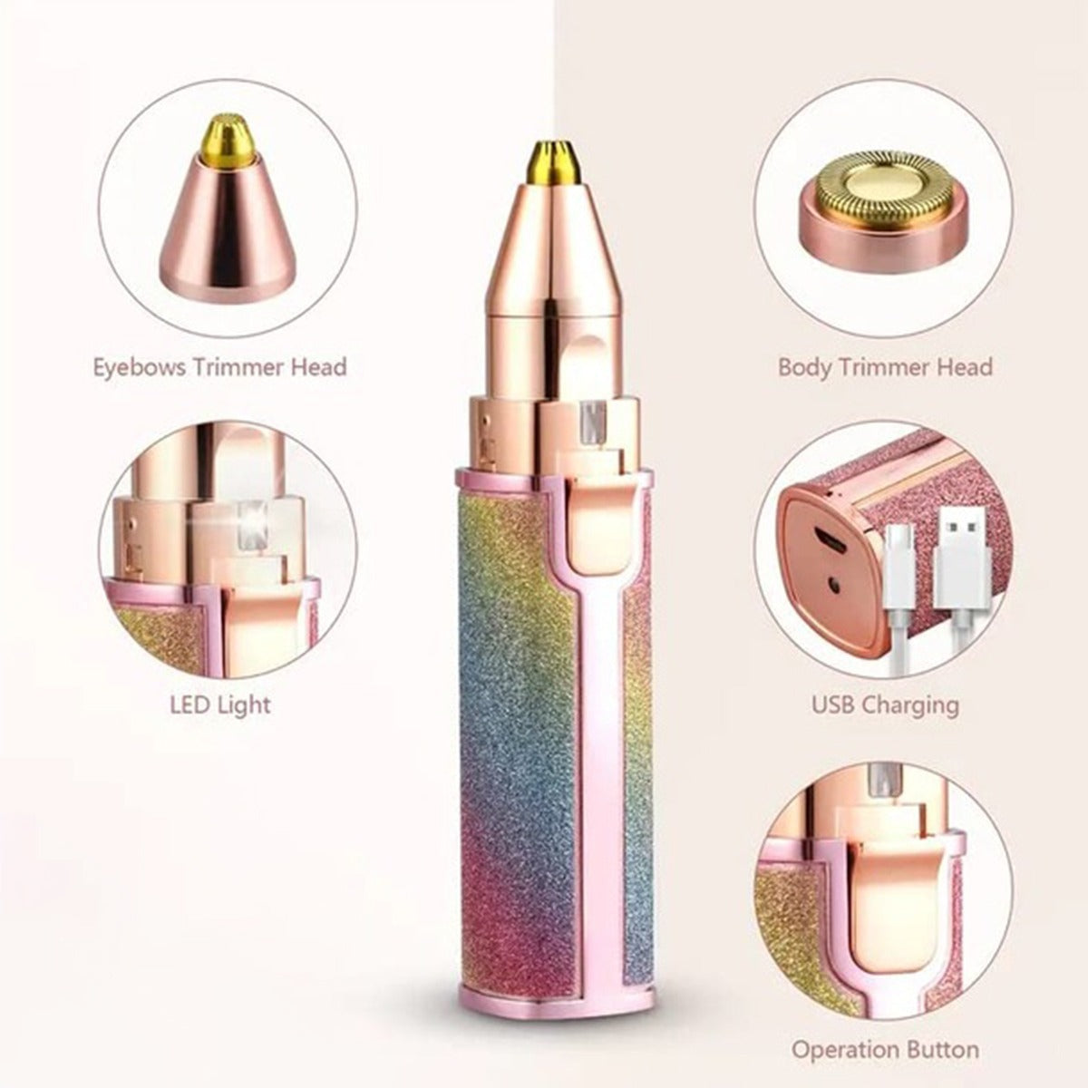 2-in-1 Rechargeable Electric Hair Remover & Eyebrow Trimmer (PAINLESS)
