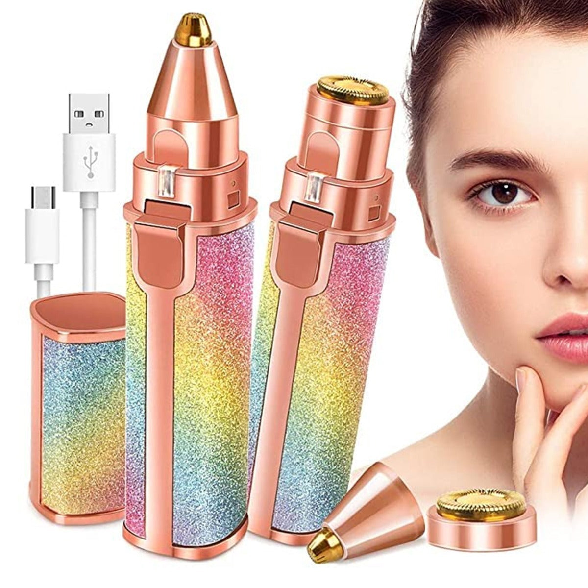 2-in-1 Rechargeable Electric Hair Remover & Eyebrow Trimmer (PAINLESS)