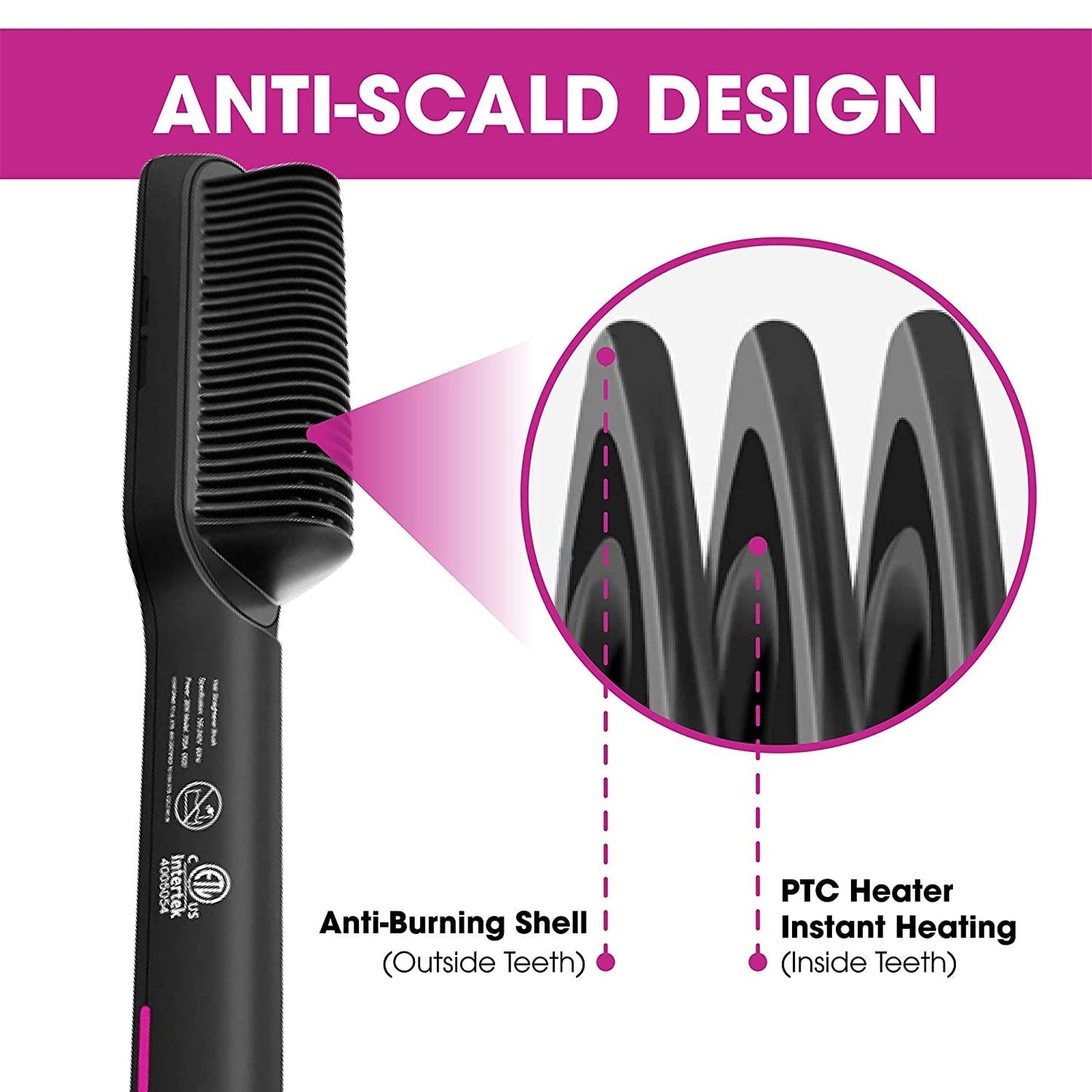 2 in 1 Electric Hair Straightener Curler Heating Styling Comb Straightening Brush