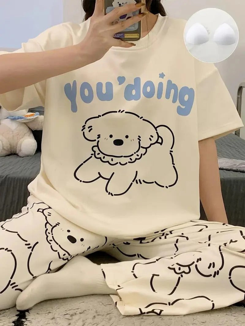 Doing Printed Night Suit