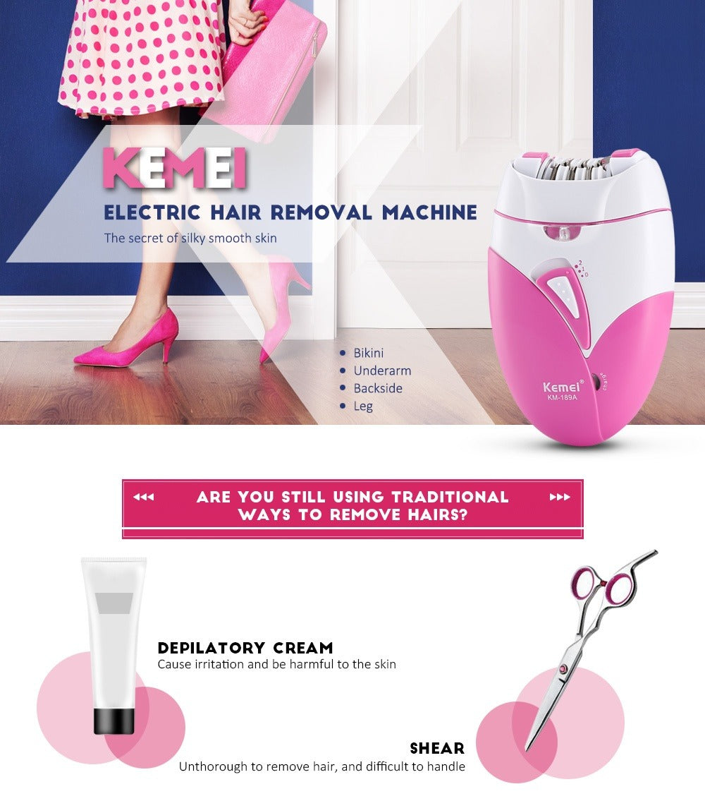 Kemei KM-189A Rechargeable Epilator.