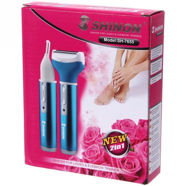 Shinon 2 in 1 Rechargeable Lady Shaver and Eyebrow Trimmer