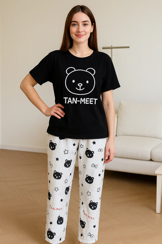 Panda Star Printed Night Suit