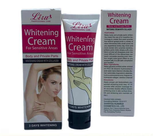 Liru Whitening Cream for Sensitive Areas Body and Private Parts Whitening Cream with Collagen